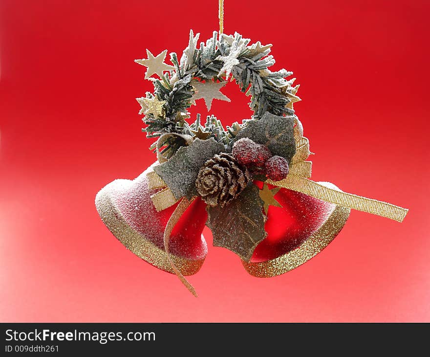 Christmas bells with red background. Christmas bells with red background