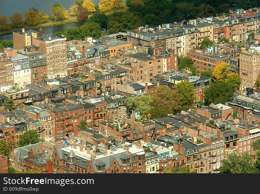 Boston's Back Bay Area's brownstones. Boston's Back Bay Area's brownstones