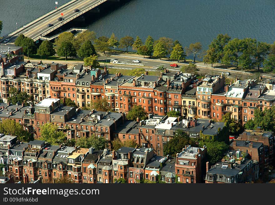 Boston's Back Bay Area's brownstones. Boston's Back Bay Area's brownstones