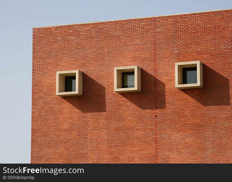 A detail of some square windows. A detail of some square windows.