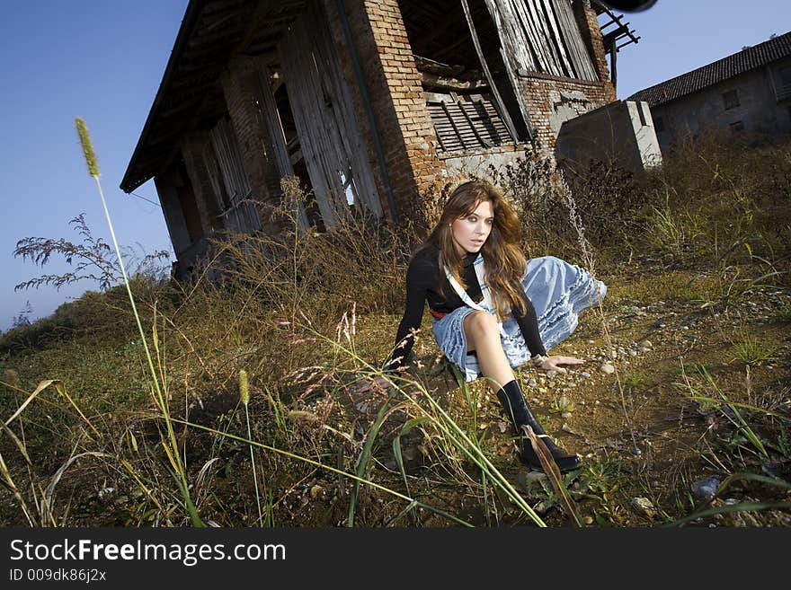 Portrait of a nice girl in a farm. Portrait of a nice girl in a farm