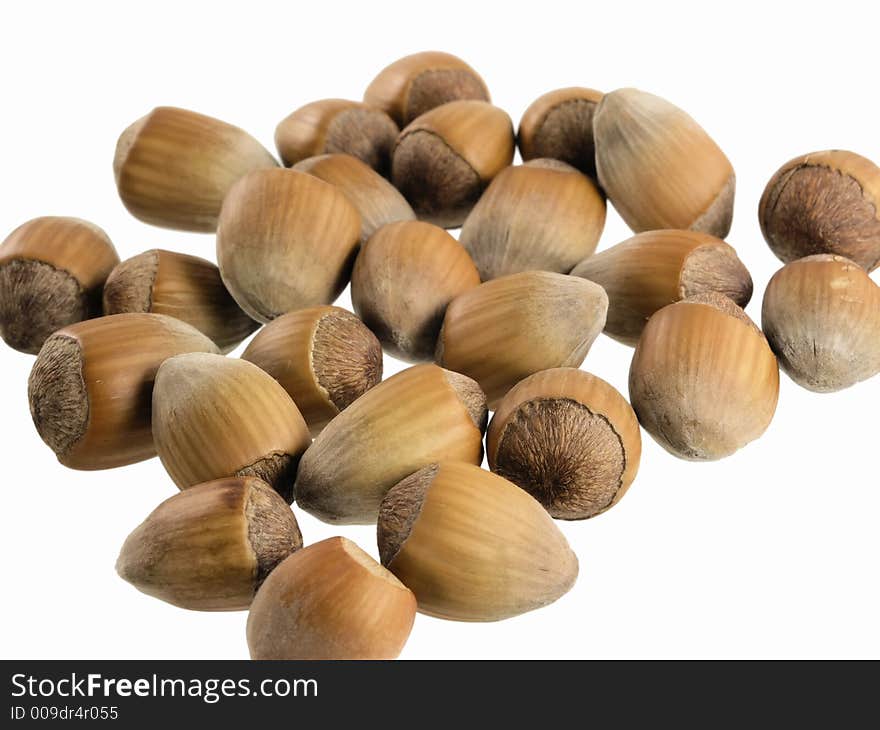 A bunch of hazel nuts