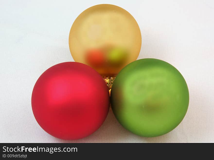 Green, Gold and Red Christmas Ornaments. Green, Gold and Red Christmas Ornaments