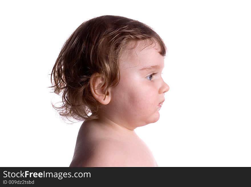 Child isolated on white background