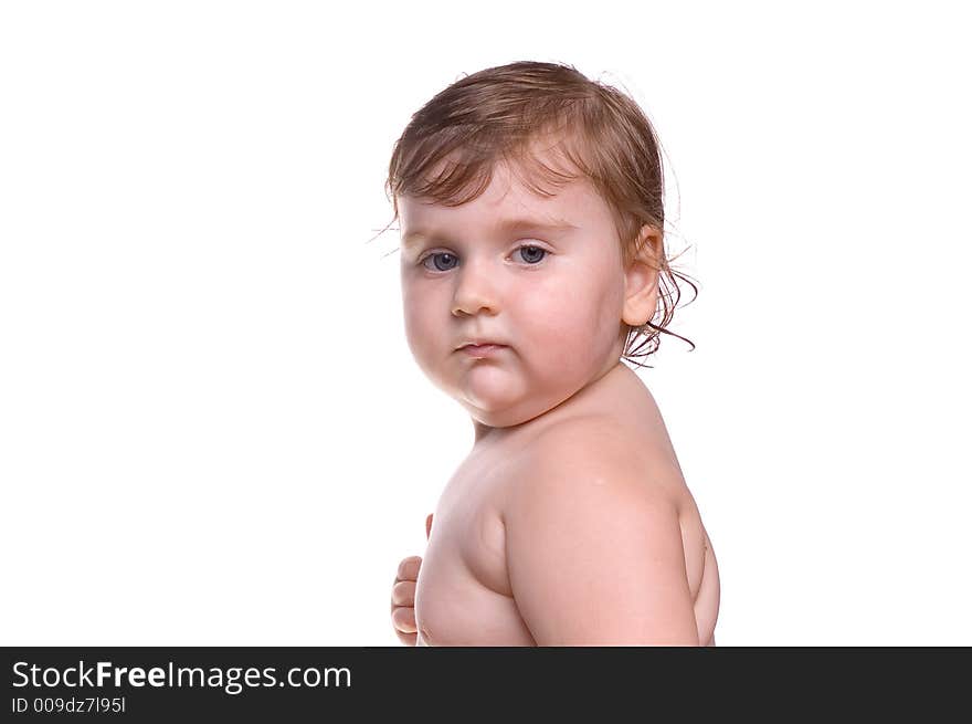 Child isolated on white background