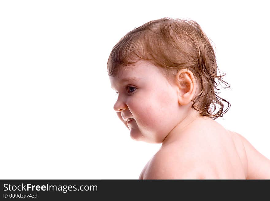 Child isolated on white background