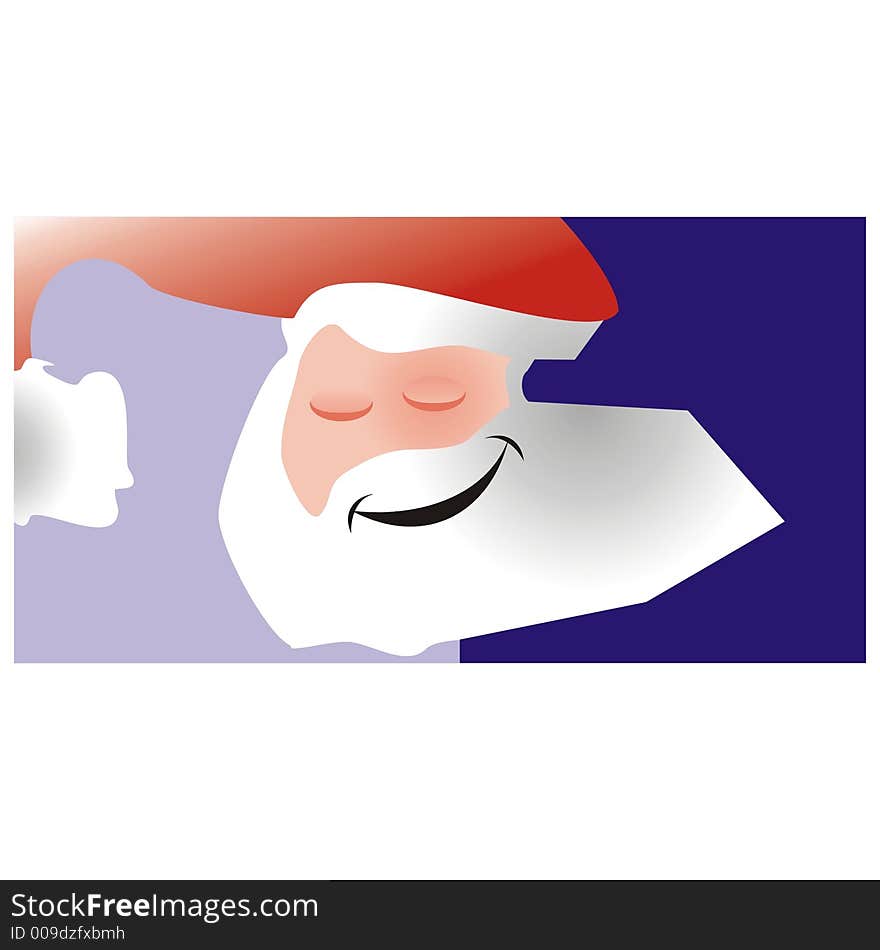 Art illustration - card of santa claus face. Art illustration - card of santa claus face