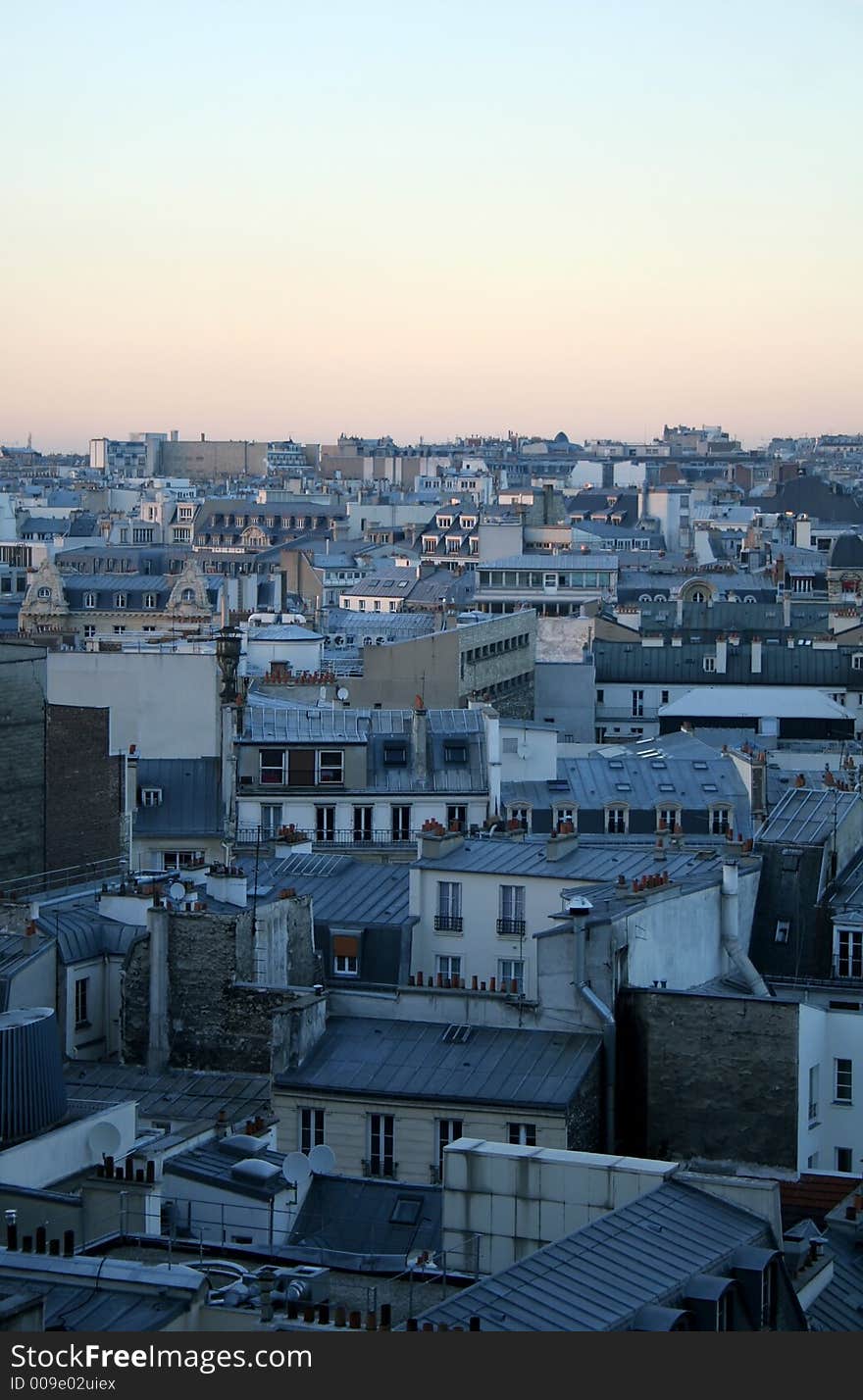 Paris cityscape, urban french roof