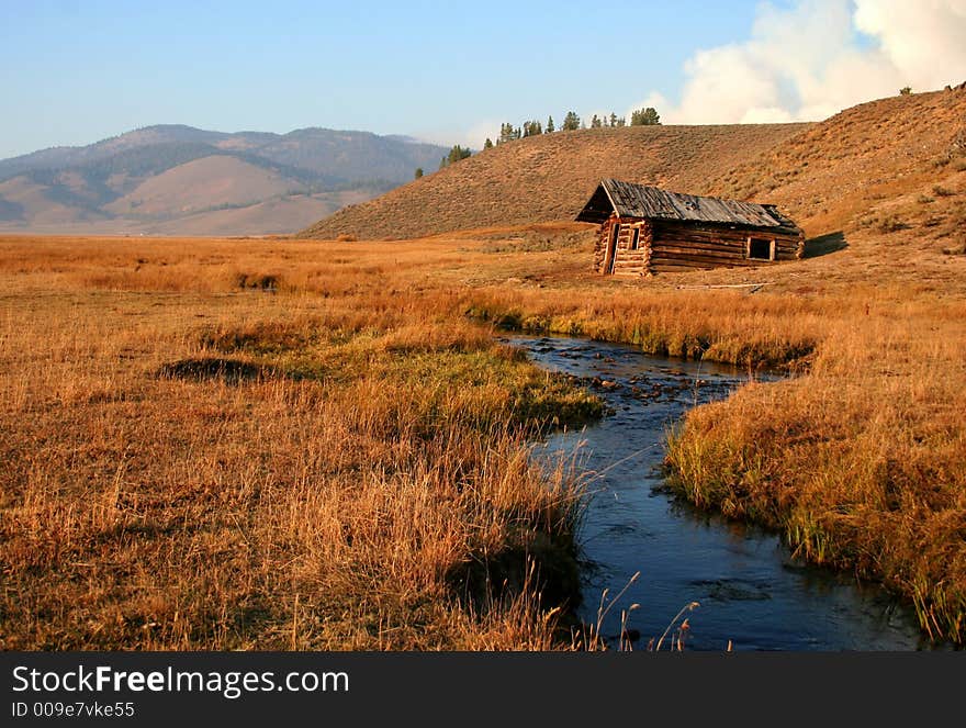 Old cabin on Stanley Creek, Stanley Idaho. Old cabin on Stanley Creek, Stanley Idaho