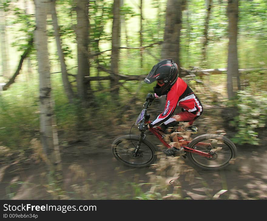 child Racing mountain bike zooming past 17. child Racing mountain bike zooming past 17