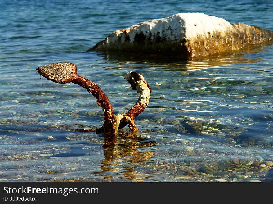 Old anchor, Thassos island, Greece