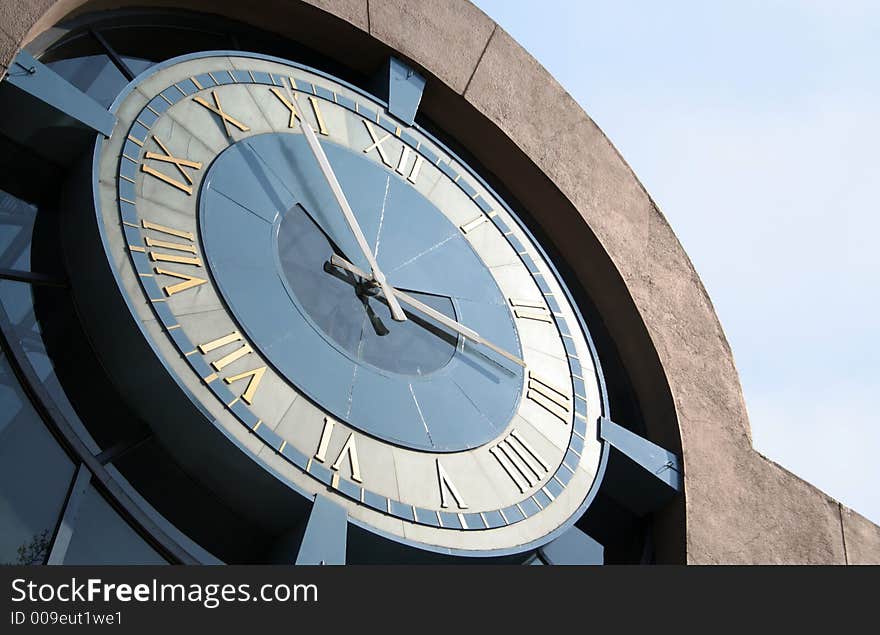 A shot of an architectural fancy elegant clock