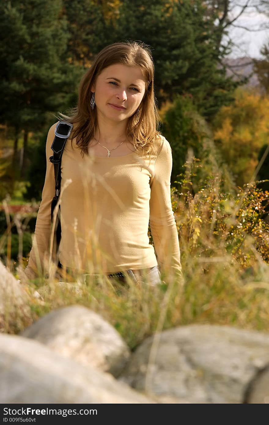 Beautiful women in autumn sun portrait. Beautiful women in autumn sun portrait