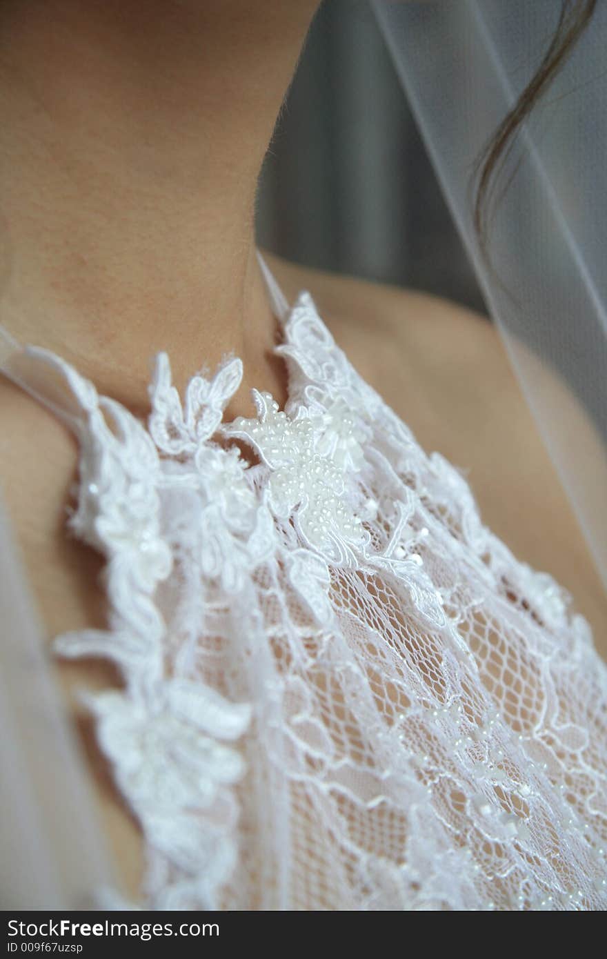 Picture of a bride neckline. Picture of a bride neckline