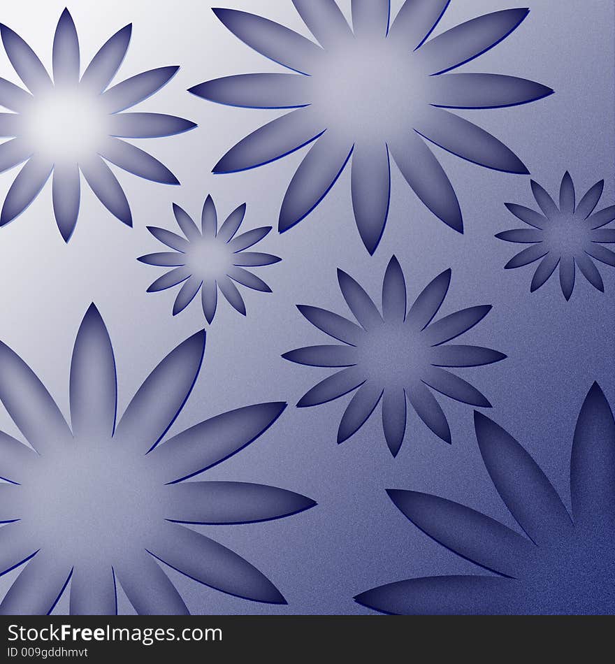 Background with blue flowers scattered around. Background with blue flowers scattered around.