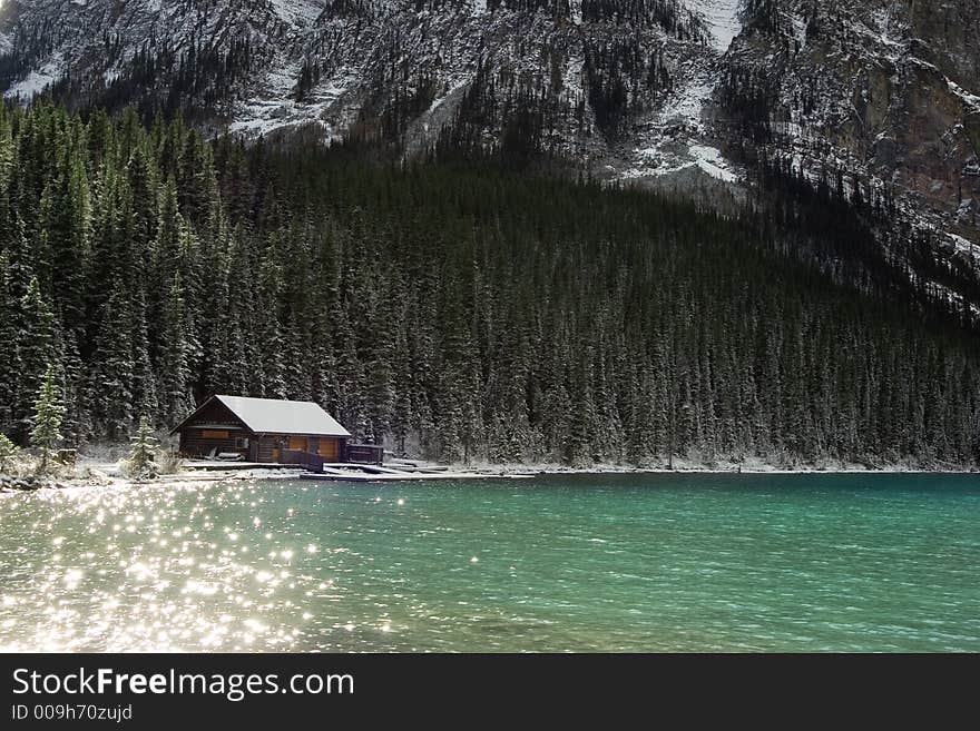 The chateau on beautiful Lake Louise. The chateau on beautiful Lake Louise