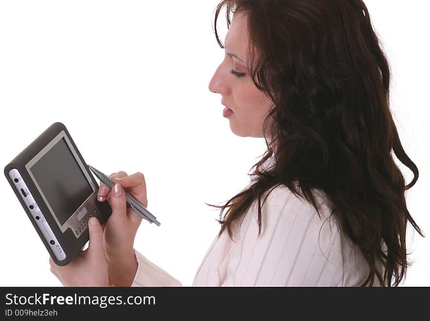 Portrait of a businesswoman with computer