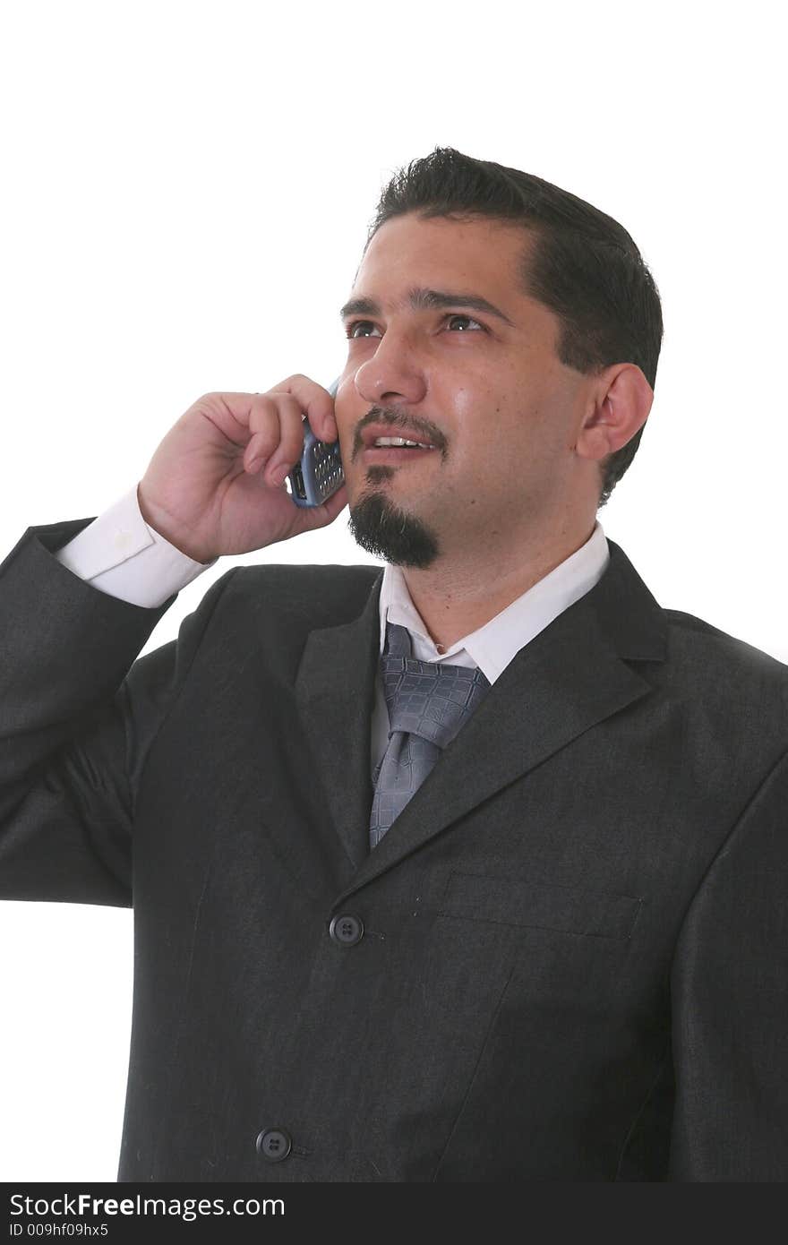 Portrait of a businessman talking at  telephone. Portrait of a businessman talking at  telephone