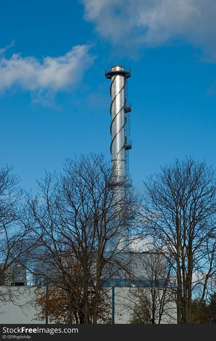 Picture of a fabric tube and blue sky