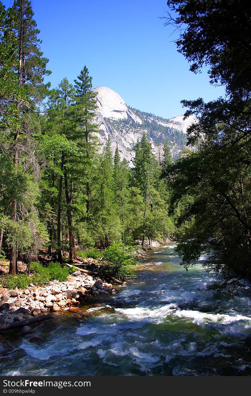 The Yosemite Valley in Yosemite National Park, California. The Yosemite Valley in Yosemite National Park, California