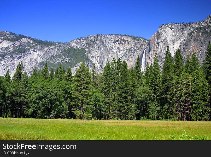 Yosemite Falls is the highest measured waterfall in North America. Located in Yosemite National Park in the Sierra Nevada mountains of California, it is a major attraction in the park, especially in late spring when the water flow is at its peak. Yosemite Falls is the highest measured waterfall in North America. Located in Yosemite National Park in the Sierra Nevada mountains of California, it is a major attraction in the park, especially in late spring when the water flow is at its peak.