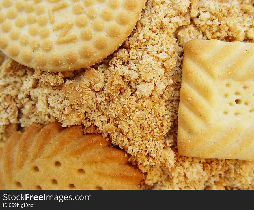 Various Biscuits, crumbs and crushed bits