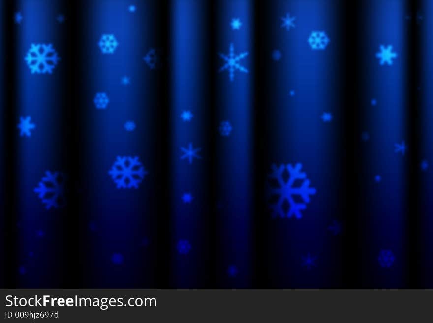 Blurred blue curtain christmas background illustration