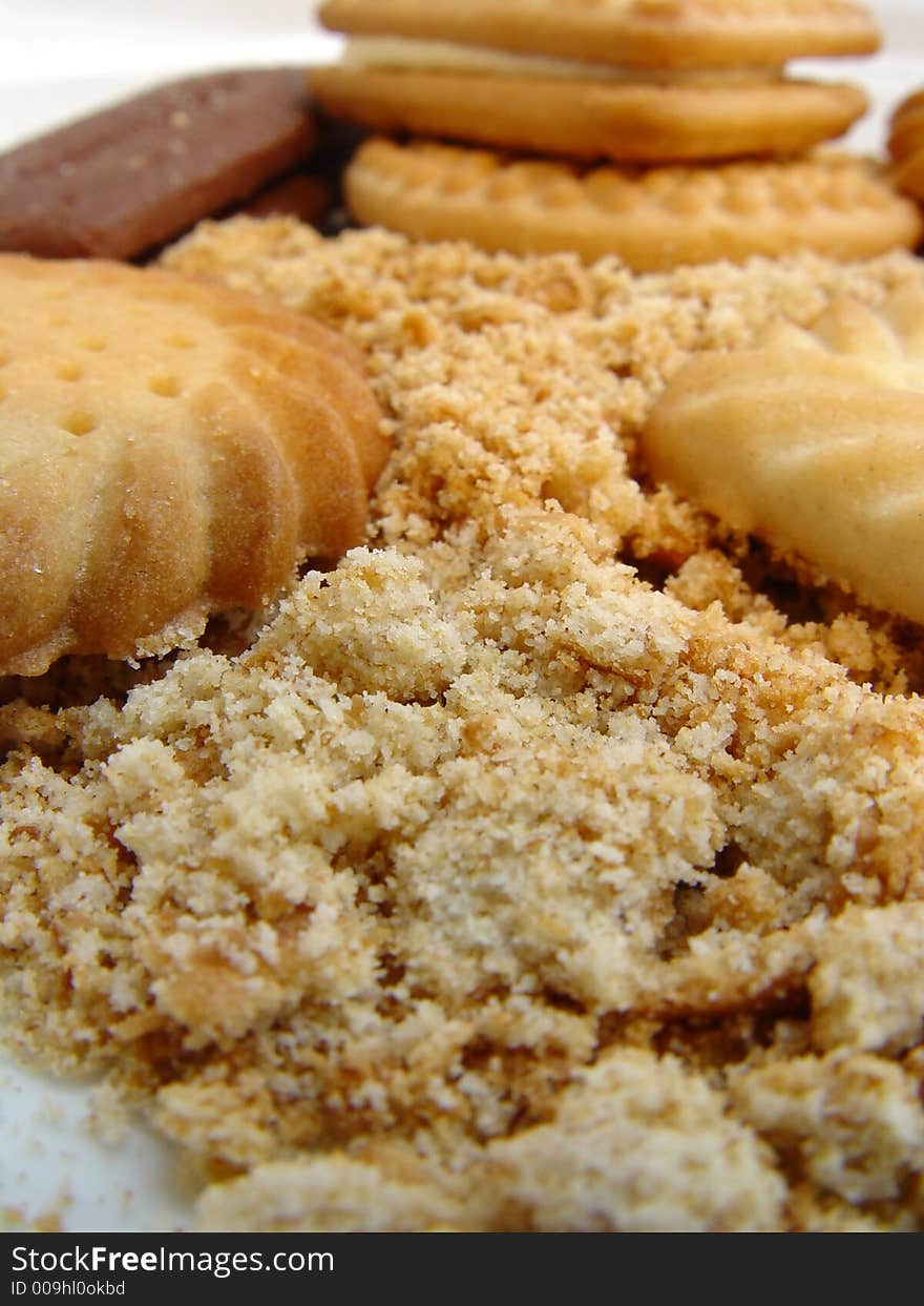 Various Biscuits, crumbs and crushed bits