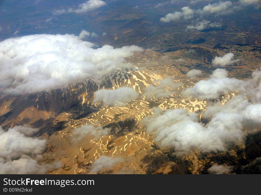 A beautiful view of Earth from the plane