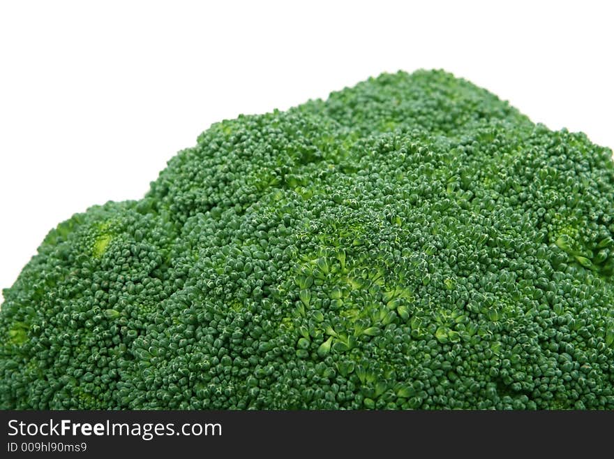 Fresh green vegetables, isolated on white, macro close up with copy space. Fresh green vegetables, isolated on white, macro close up with copy space