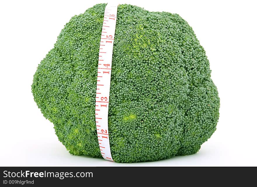 Fresh green vegetables, isolated on white, macro close up with copy space. Fresh green vegetables, isolated on white, macro close up with copy space