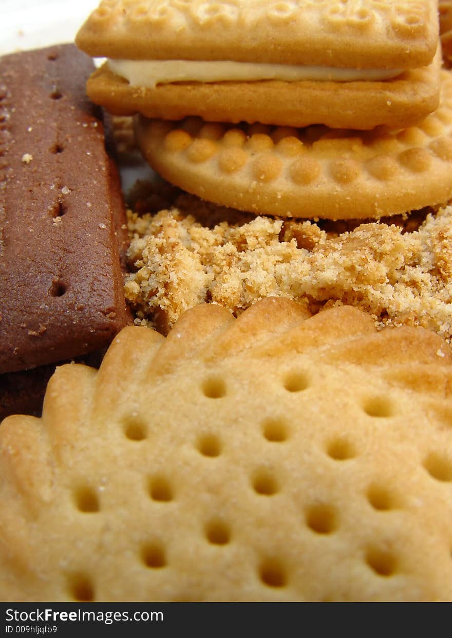 Various Biscuits, crumbs and crushed bits