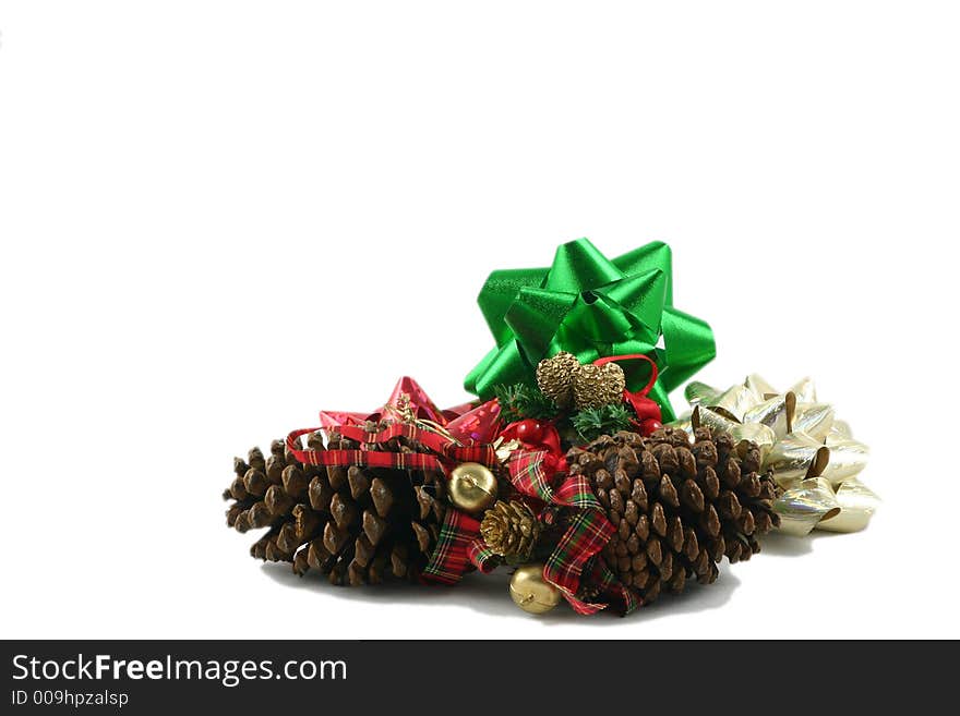 Pine cones and bows