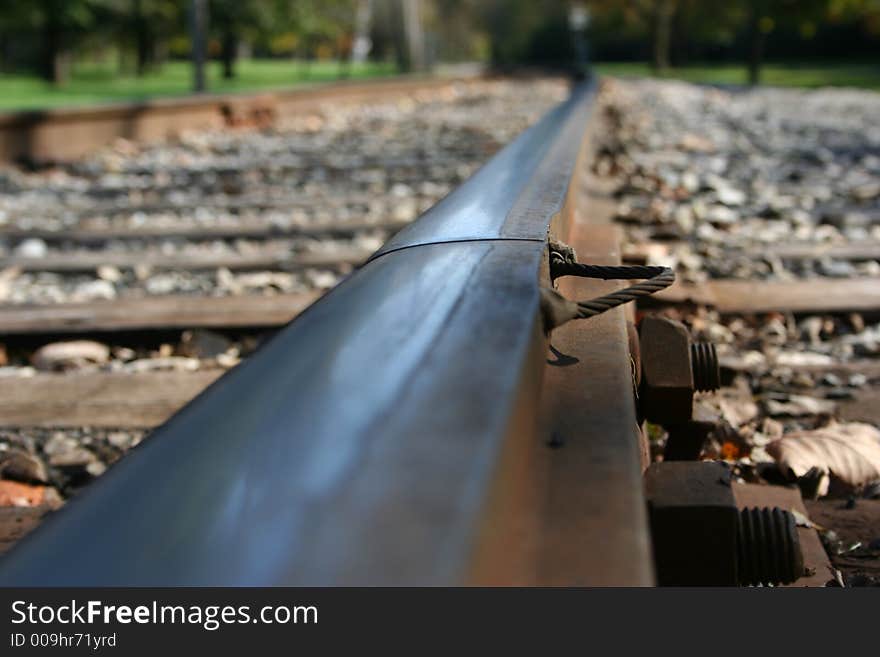 A railway through the park. A railway through the park