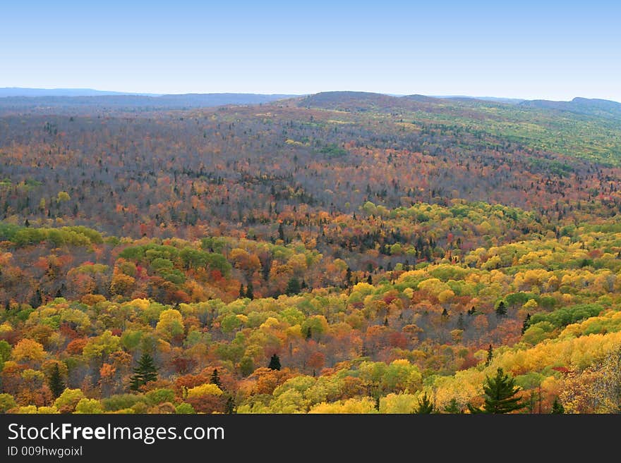 Mountains at copper harbor michigan during Autumn time. Mountains at copper harbor michigan during Autumn time