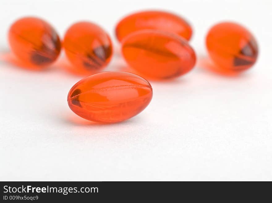 Pills isolated on a white background