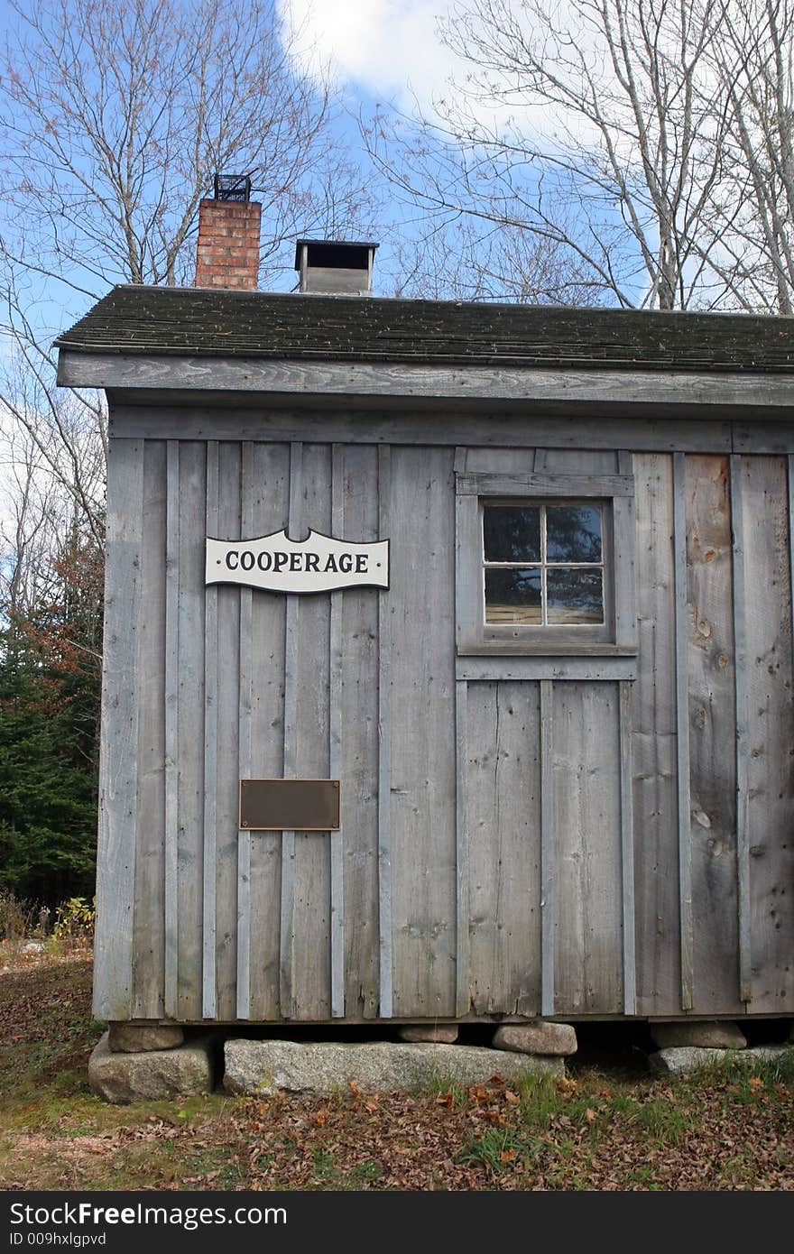 Cooperage at a museum in Nova Scotia, Canada