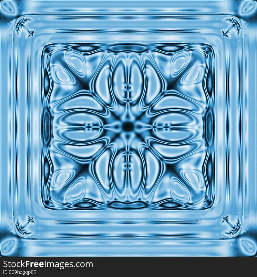 Snowflake on ice generated by computer