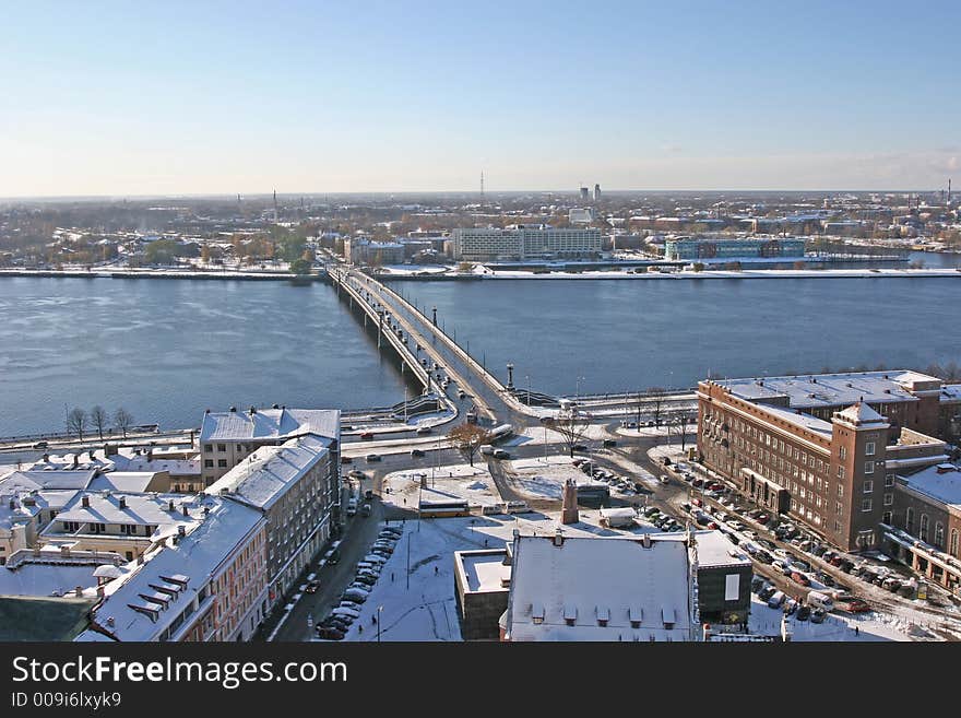 Bridge over Daugava river (Riga, Latvia, Europe). Bridge over Daugava river (Riga, Latvia, Europe)