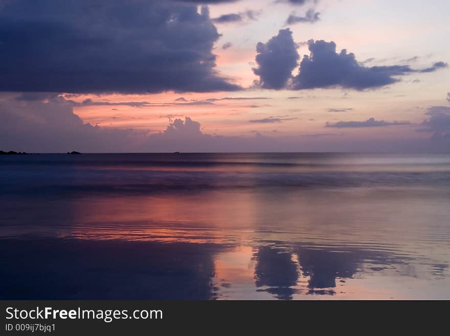 Ngwe Ssaung pink evening (Myanmar). Ngwe Ssaung pink evening (Myanmar)