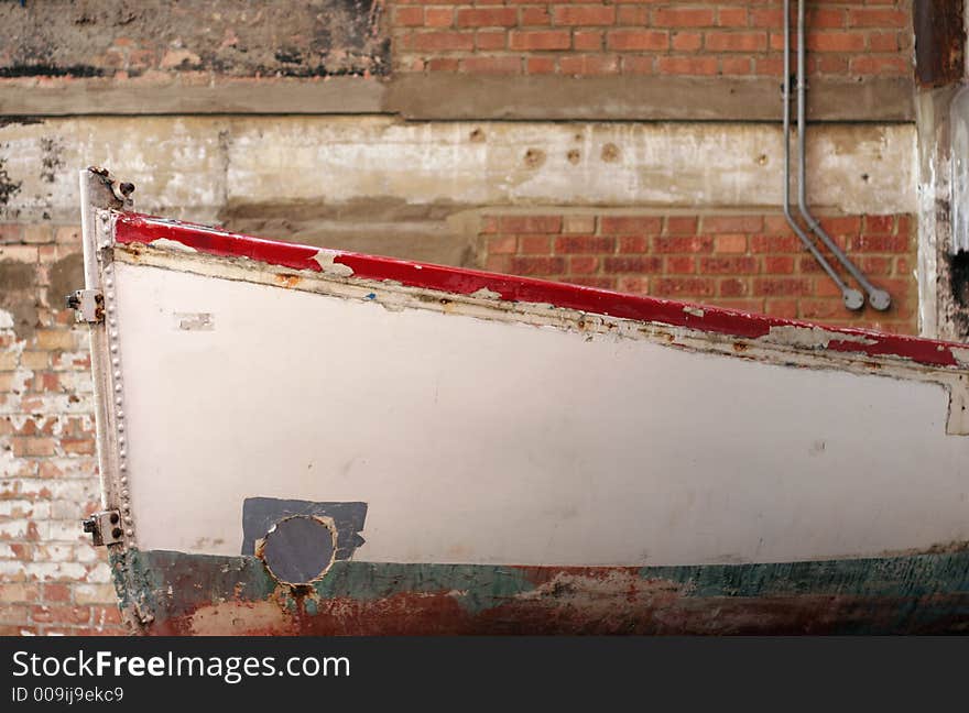 Boat in a wall in london. Boat in a wall in london