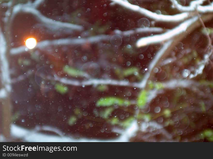 New year snow bokeh background. New year snow bokeh background.