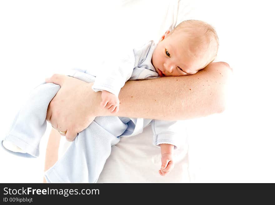 Baby resting on the hand