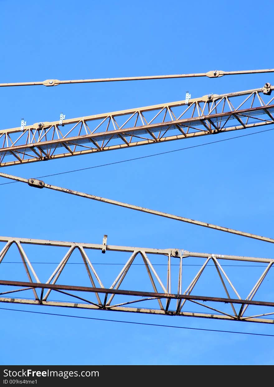 Metallic lines taken on the construction yard. Metallic lines taken on the construction yard