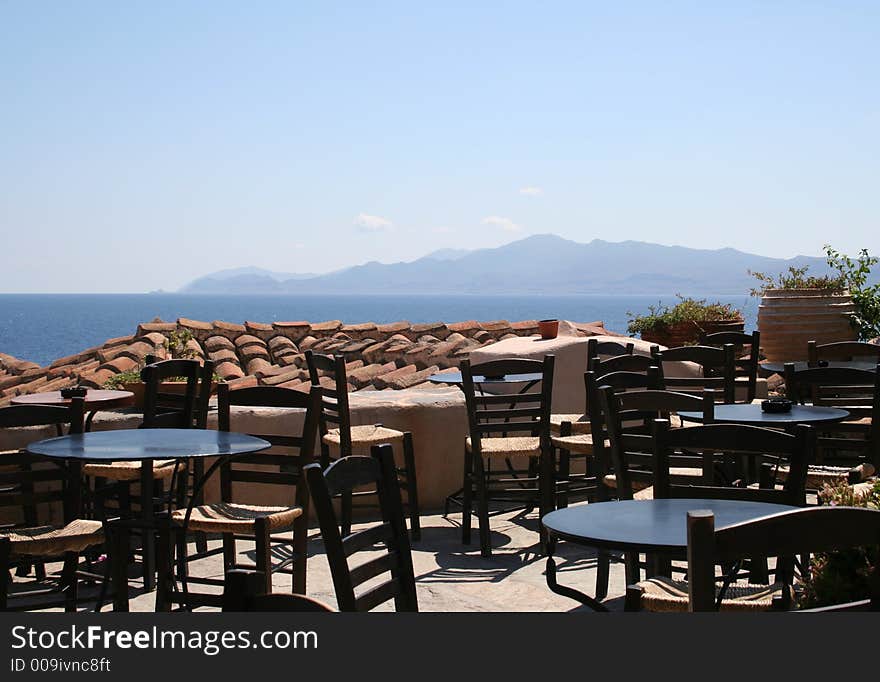 A cafe in Monemvasia, Greece. A cafe in Monemvasia, Greece