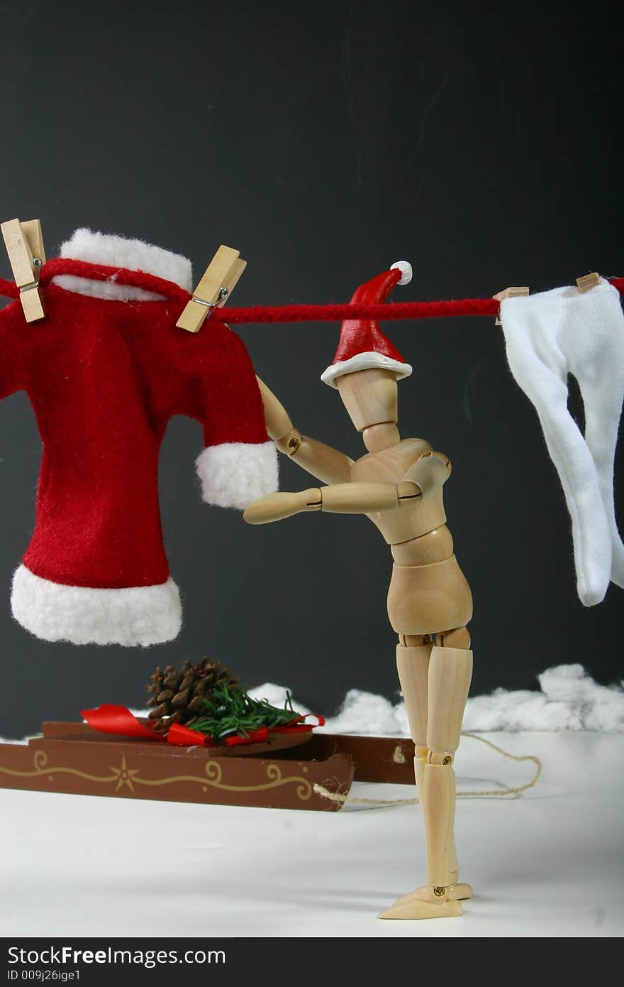 Santa Hanging Laundry