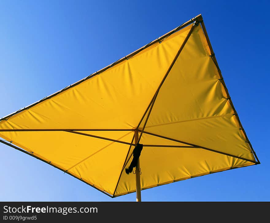 Yellow roof and blue sky