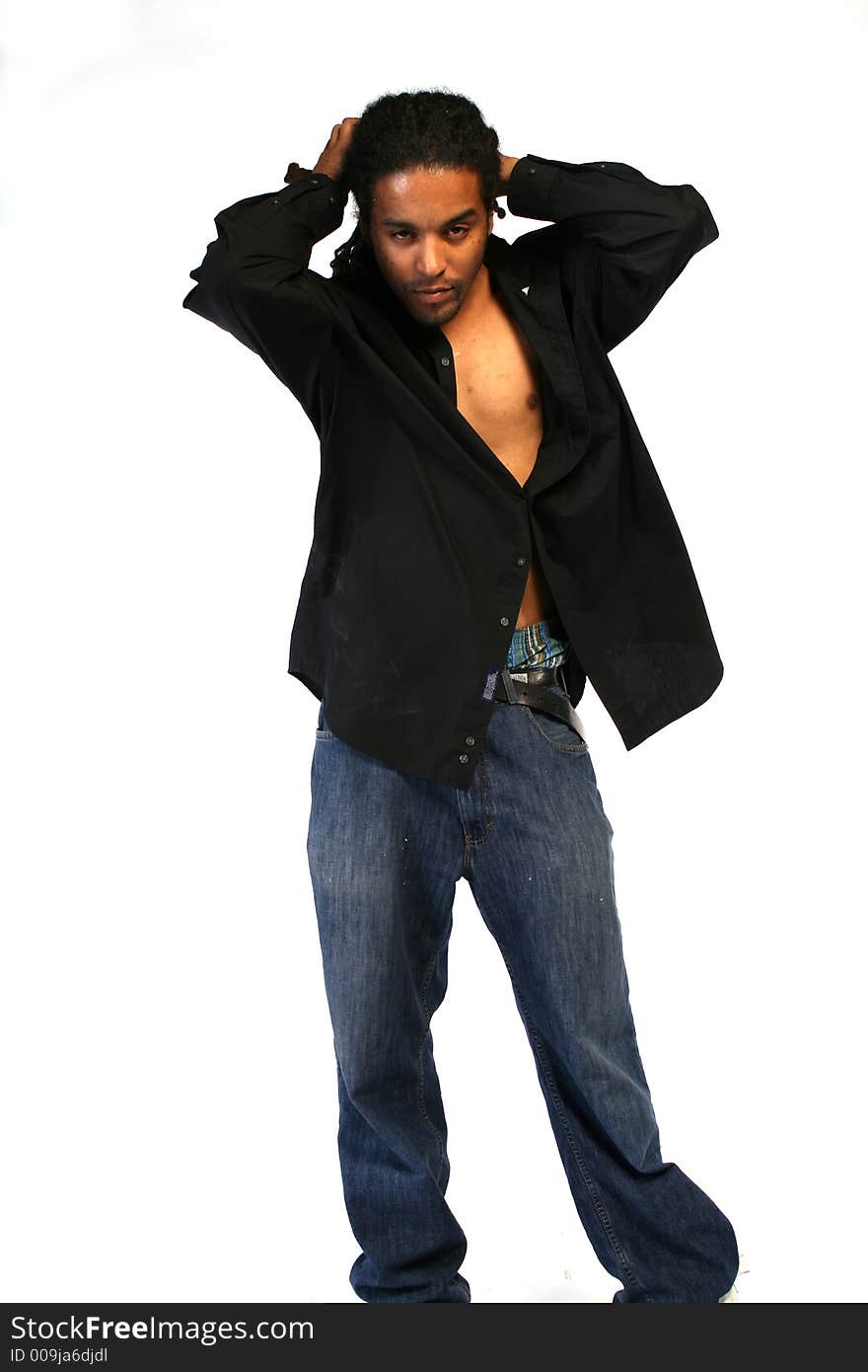 A sexy male african american model. A sexy male african american model.