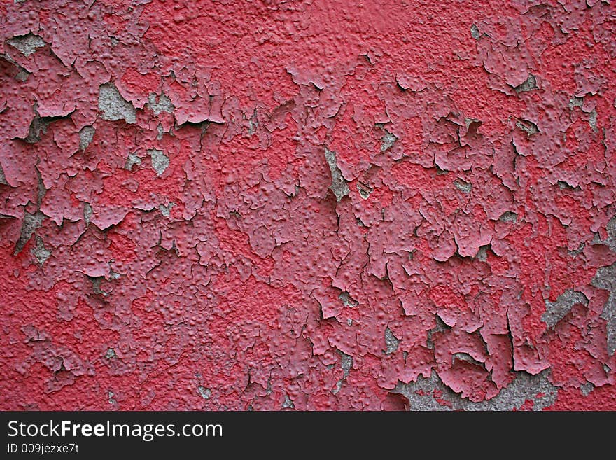 Aging wall paint, red, condition, background concrete