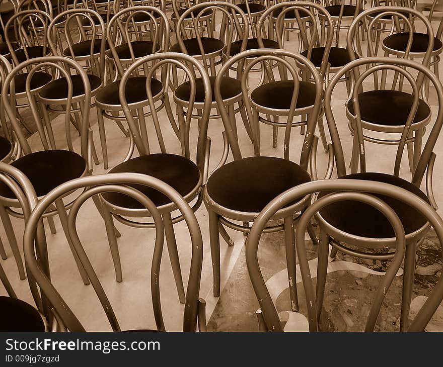 Empty chairs in an empty room